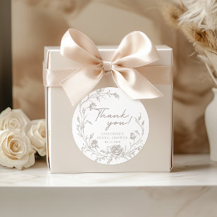 Adesivo de Agradecimento de Casamento Elegante Vin