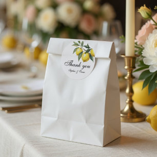 Adesivo de Agradecimento de Casamento Limão   Medi