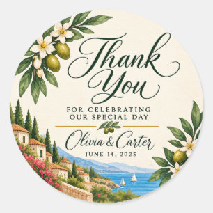 Adesivo de Agradecimento de Casamento Limão Medite