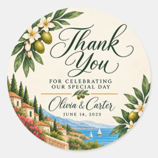 Adesivo de Agradecimento de Casamento Limão Medite