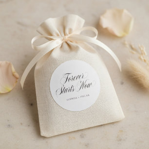 Adesivo de Agradecimento de Casamento Minimalista