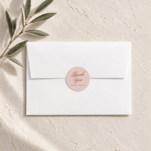 Adesivo de Agradecimento de Casamento Raspberry Bl
