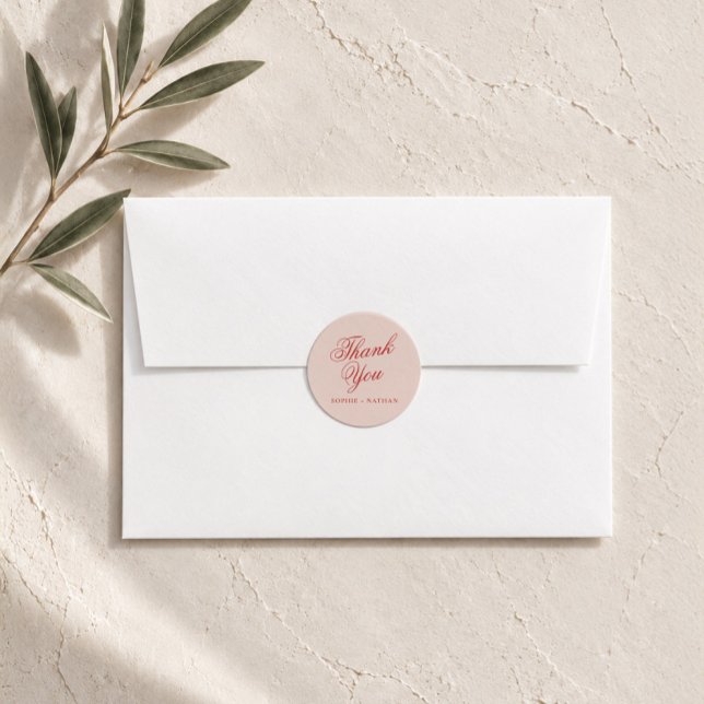 Adesivo de Agradecimento de Casamento Raspberry Bl (Criador carregado)