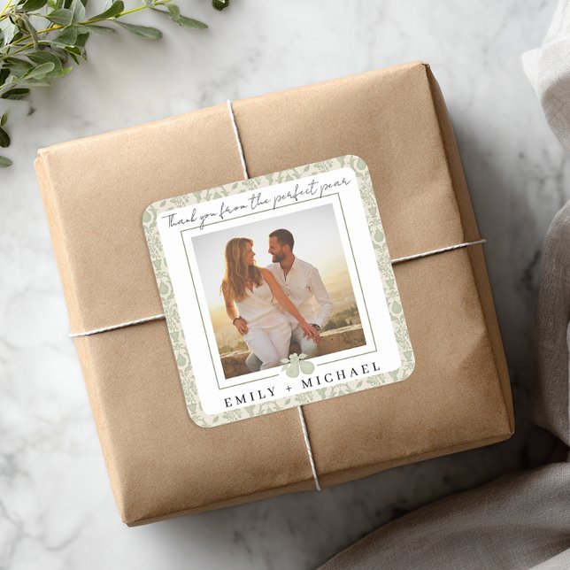 Adesivo de Agradecimento de Foto de Pêra Perfeita  (Thank you photo favor sticker)