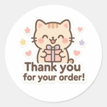 Adesivo de Agradecimento de Gatinho Fofo