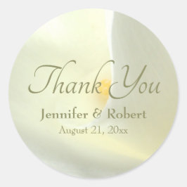 Adesivo de Agradecimento de Lírio Calla Branco Ele