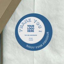 Adesivo de agradecimento de negócios azul fofo