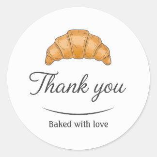Adesivo de Agradecimento de Padaria Creme Croissan