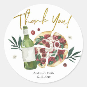 Adesivo de Agradecimento de Pizza e Cerveja O Par 