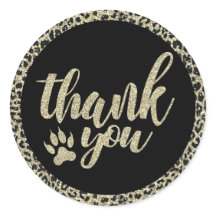 Adesivo de Agradecimento Estampa de Leopardo