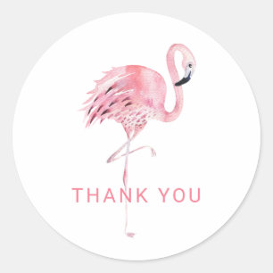 Adesivo de agradecimento Flamingo