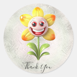 Adesivo de Agradecimento Flor Amarela