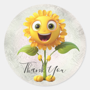 Adesivo de Agradecimento Flor Amarela