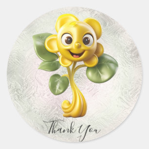 Adesivo de Agradecimento Flor Amarela