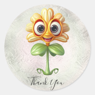 Adesivo de Agradecimento Flor Amarela