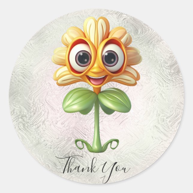 Adesivo de Agradecimento Flor Amarela (Frente)