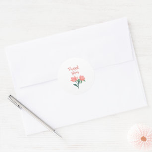 Adesivo de Agradecimento Flor Rosa Bonita