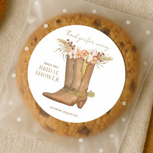 Adesivo de Agradecimento Floral de Bota de Cowgirl