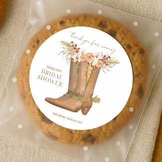 Adesivo de Agradecimento Floral de Bota de Cowgirl