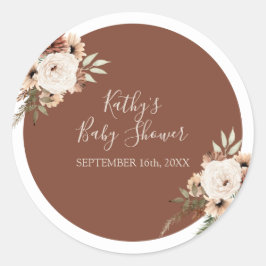 Adesivo de Agradecimento Floral Terracota Arco Boh