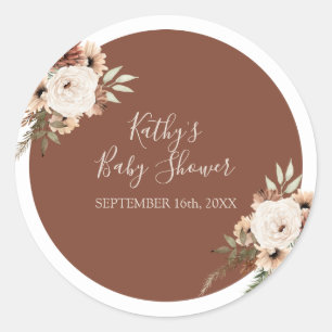 Adesivo de Agradecimento Floral Terracota Arco Boh