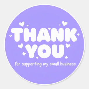Adesivo de Agradecimento Lavender Hearts