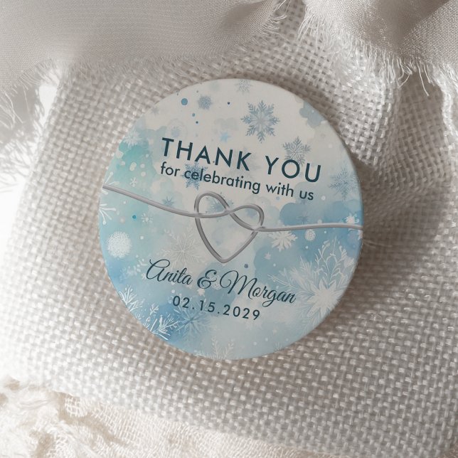 Adesivo de Agradecimento para Casamento Winter Won (Criador carregado)