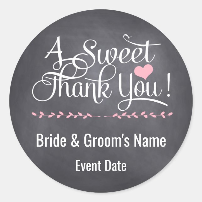 Adesivo de agradecimento para casamentos e festas  (Frente)