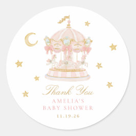 Adesivo de Agradecimento para Chá de Bebê Merry-Go