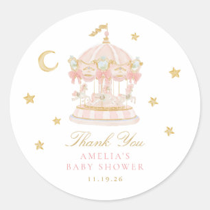 Adesivo de Agradecimento para Chá de Bebê Merry-Go