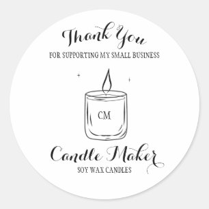 Adesivo de Agradecimento para Negócios de Velas Pr