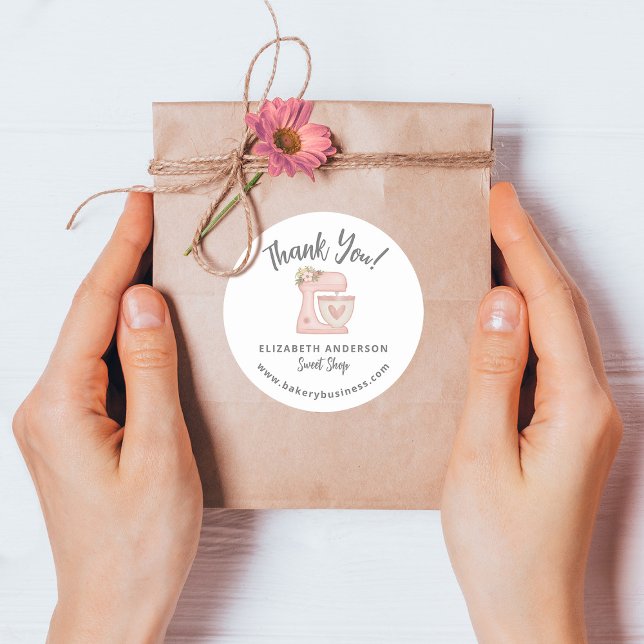 Adesivo de agradecimento para padaria de misturado (Criador carregado)