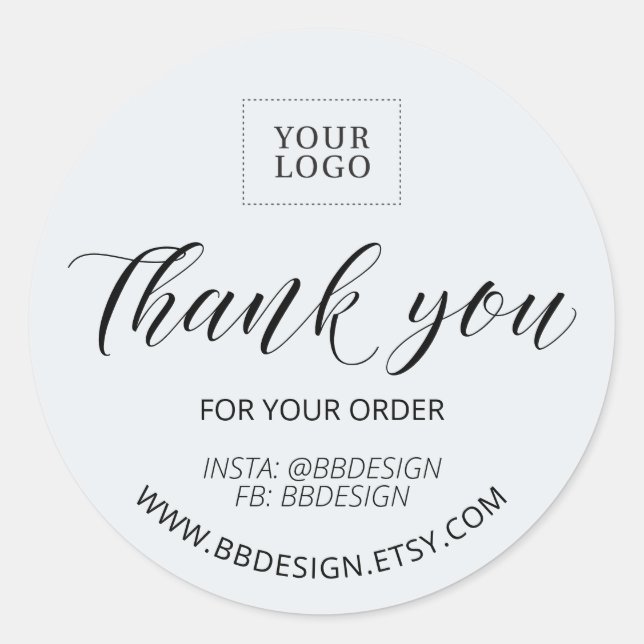 Adesivo de agradecimento para pequenas empresas es (Frente)