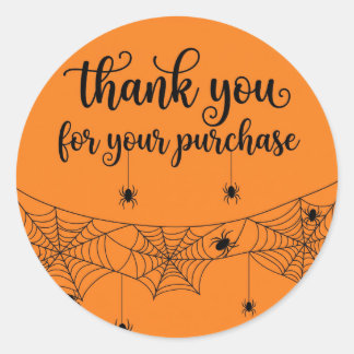 Adesivo de Agradecimento pela Compra Teia de Aranh