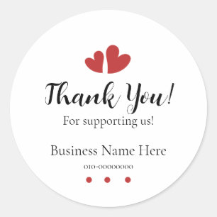 Adesivo de agradecimento por nos apoiar