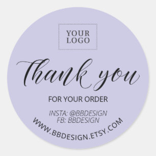 Adesivo de agradecimento Purple Stylish Small Busi