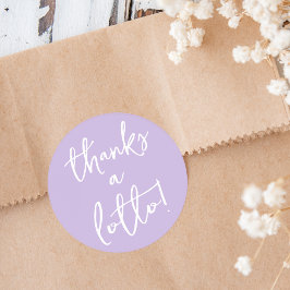 Adesivo de Agradecimento Roxo na Loteria Favor