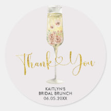 Adesivo de Agradecimento Soirée Rosa Poeira Dourad