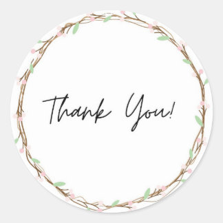 Adesivo de agradecimento tema flor