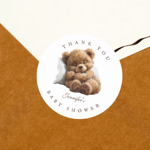 Adesivo de Agradecimento Urso Teddy Aquarela