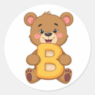 Adesivo de Alfabeto – B com Urso
