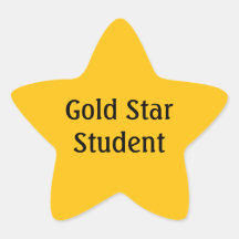 Adesivo de Aluno Estrela de Ouro Recompensa | Prof