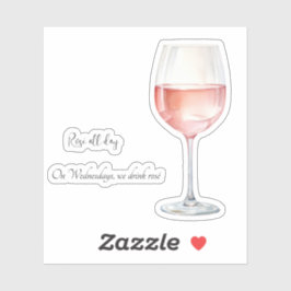 Adesivo de Amante de Vinho Rosé com Frases Diverti