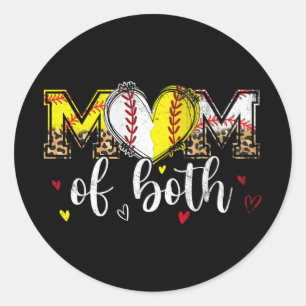 Adesivo De ambas as mães leopardo de beisebol Softball