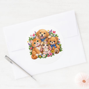 Adesivo de Amigos Animais Fofos