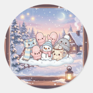 Adesivo de Amigos Boneco de Neve de Inverno Aconch
