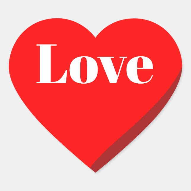 Adesivo de amor do coração vermelho 3D (Frente)