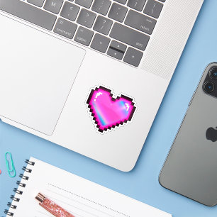 Adesivo de Amor Fofo Rosa Coração Holográfico Arte