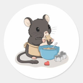 Adesivo de Animal Fofo Rato Assando Biscoitos Kawa