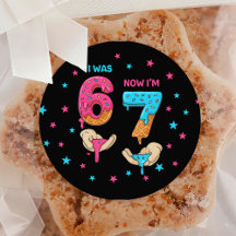 Adesivo de Aniversário 6 7 Tendência de Meme Six S